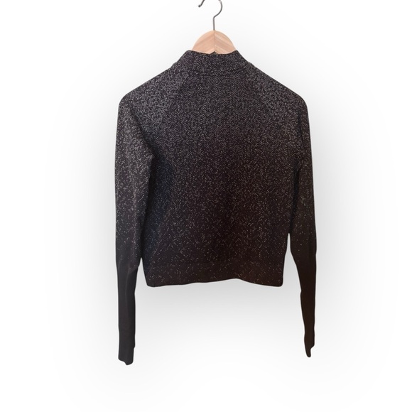 Lululemon Rest Less Cropped 1/2 Zip Herringbone Fade Black / White - Picture 3 of 5